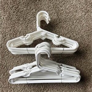 Set of White Plastic Hangers for kids clothes